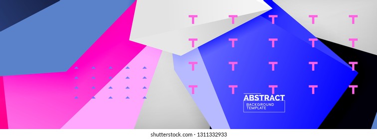 Triangles polygonal background, vector 3d poly template, vector geometric minimal design