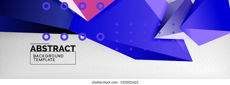 Triangles polygonal background, vector 3d poly template, vector geometric minimal design