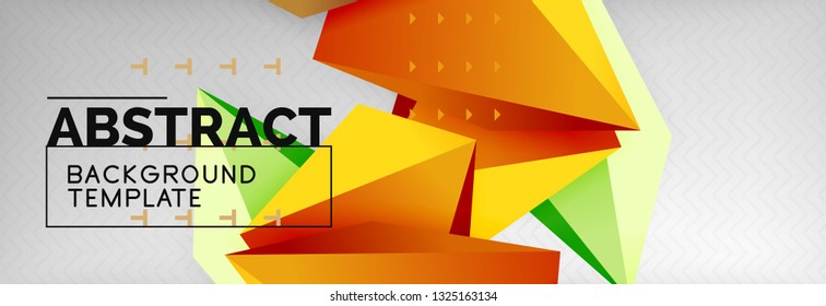 Triangles polygonal background, vector 3d poly template, vector geometric minimal design