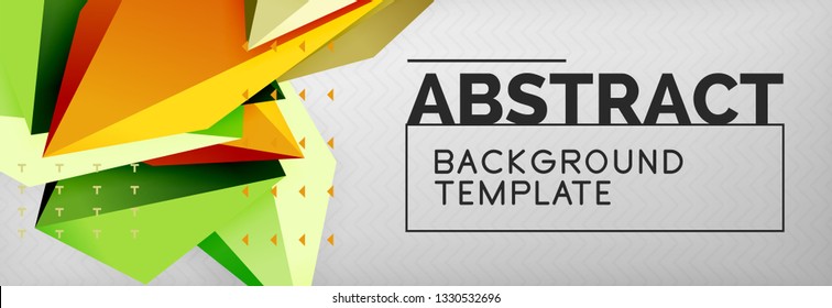 Triangles polygonal background, vector 3d poly template, vector geometric minimal design