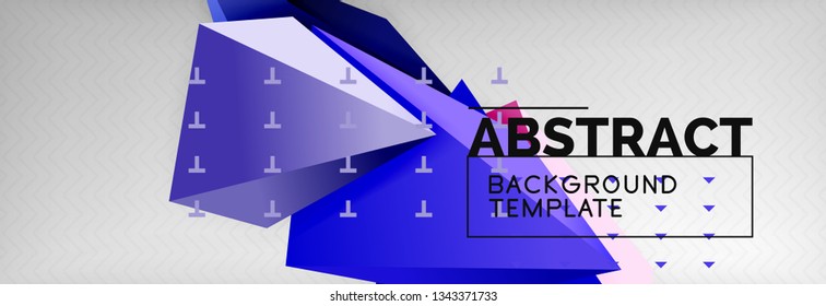 Triangles polygonal background, vector 3d poly template, vector geometric minimal design