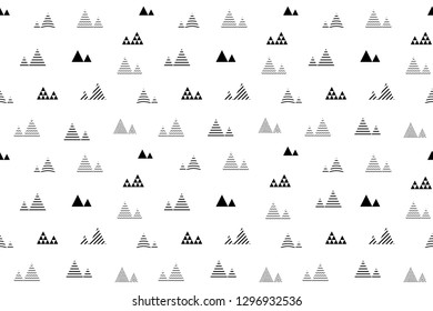 Triangles and pyramids seamless pattern. Abstract geometric repeat.