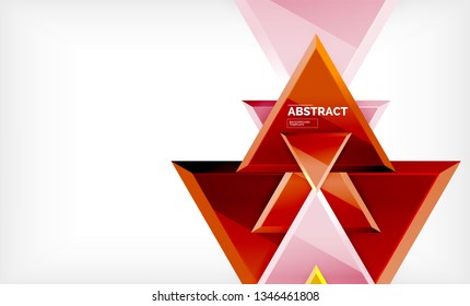 Triángulos repetitivos fondo abstracto geométrico, formas triangulares multicolor brillante, diseño de portada de afiches de alta tecnología o plantilla de presentación web con espacio de copia. Ilustración del vector
