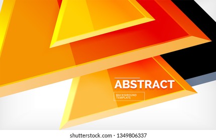 Triángulos repetitivos fondo abstracto geométrico, formas triangulares multicolor brillante, diseño de portada de afiches de alta tecnología o plantilla de presentación web con espacio de copia. Ilustración del vector