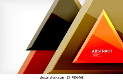 Triángulos repetitivos fondo abstracto geométrico, formas triangulares multicolor brillante, diseño de portada de afiches de alta tecnología o plantilla de presentación web con espacio de copia. Ilustración del vector