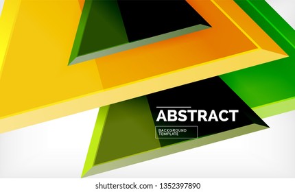 Triángulos repetitivos fondo abstracto geométrico, formas triangulares multicolor brillante, diseño de portada de afiches de alta tecnología o plantilla de presentación web con espacio de copia. Ilustración del vector