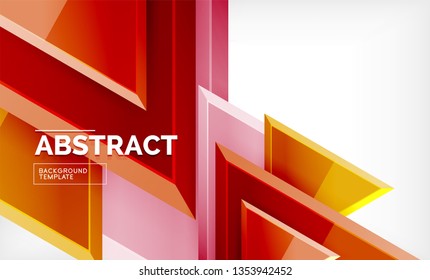 Triángulos repetitivos fondo abstracto geométrico, formas triangulares multicolor brillante, diseño de portada de afiches de alta tecnología o plantilla de presentación web con espacio de copia. Ilustración del vector