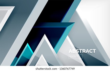 Triángulos repetitivos fondo abstracto geométrico, formas triangulares multicolor brillante, diseño de portada de afiches de alta tecnología o plantilla de presentación web con espacio de copia. Ilustración del vector