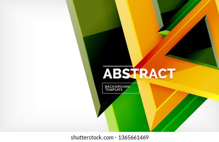 Triángulos repetitivos fondo abstracto geométrico, formas triangulares multicolor brillante, diseño de portada de afiches de alta tecnología o plantilla de presentación web con espacio de copia. Ilustración del vector