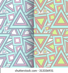 Triangles and rhombus temperate colors seamless pattern