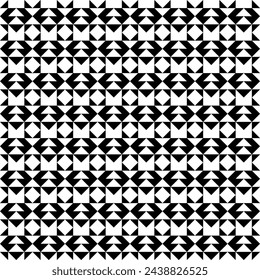 Triangles, rhombuses, diamonds, figures seamless pattern. Ethnic ornate. Geometric image. Folk ornament. Tribal wallpaper. Geometrical background. Retro motif. Ethnical textile print. Abstract vector.