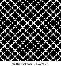 Triangles, rhombuses, diamonds, squares, checks seamless pattern. Geometric image. Ethnic ornate. Folk ornament. Tribal wallpaper. Geometrical background. Retro motif. Ethnical textile print. Vector