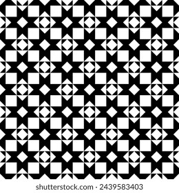 Triángulos, rombos, diamantes, cuadrados, verifica el patrón sin fisuras. Imagen geométrica. Ornamento étnico. Adorno popular. Papel pintado tribal. Fondo geométrico. Motivo retro. Estampado textil étnico. Vector.