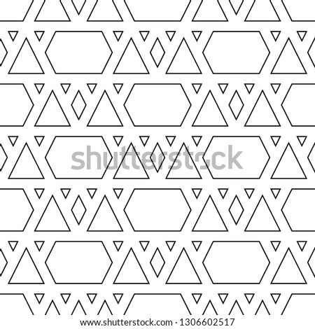 Triangles, rhombuses, hexagons ornament. Digital paper, abstract.Geometric background. Seamless pattern. Polygons motif.Triangular, quadrangular, hexagonal shapes wallpaper. Geometrical backdrop