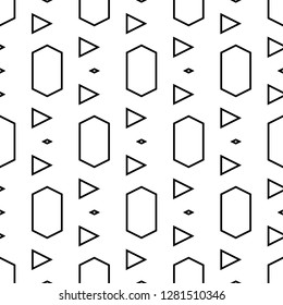 Triangles, rhombuses, hexagons ornament.Geometric background. Triangular, quadrangular, hexagonal shapes wallpaper. Polygons motif.Geometrical backdrop. Digital paper, abstract. Seamless pattern