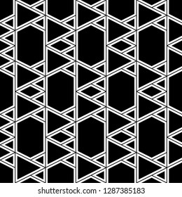 Triangles, rhombuses, hexagons ornament.Geometric background.Digital paper, abstract.Geometrical backdrop. Triangular, quadrangular, hexagonal shapes wallpaper. Polygons motif. Seamless pattern.