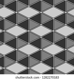 Triangles, rhombuses ornament.Digital paper, textile print, abstract. Geometrical backdrop. Polygons motif .Seamless pattern. Triangular, quadrangular shapes wallpaper. Geometric background.