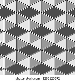 Triangles, rhombuses ornament.Digital paper, textile print, abstract. Geometrical backdrop. Polygons motif .Seamless pattern. Triangular, quadrangular shapes wallpaper. Geometric background