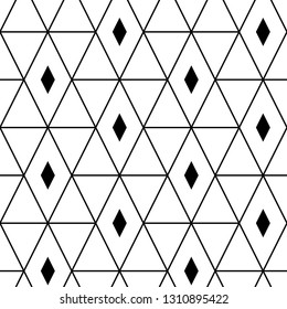 Triangles, rhombuses ornament.Geometric background. Polygons motif.Seamless pattern. Geometrical backdrop. Digital paper, textile print, abstract. Triangular, quadrangular shapes wallpaper.