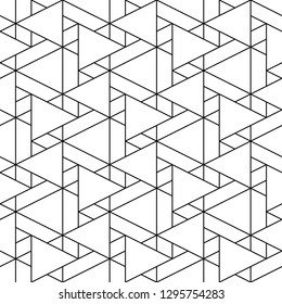 Triangles, rhombuses, parallelograms, trapeziums pattern. Shapes backdrop. Polygons motif. Geometric background. Digital paper, abstract.Geometrical figures wallpaper. Seamless ornament.