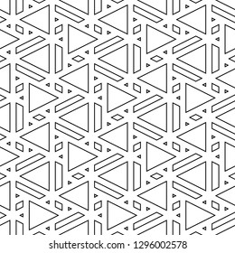 Triangles, rhombuses, parallelograms, trapeziums pattern. Geometrical figures wallpaper. Polygons motif. Geometric background. Shapes backdrop. Digital paper, abstract. Seamless ornament