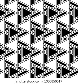 Triangles, rhombuses, parallelograms, trapeziums pattern. Geometrical figures wallpaper. Polygons motif. Geometric background. Shapes backdrop. Digital paper, abstract. Seamless ornament.