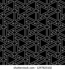 Triangles, rhombuses, parallelograms, trapeziums pattern.Shapes backdrop. Geometrical figures wallpaper. Polygons motif. Geometric background. Digital paper, abstract. Seamless ornament.
