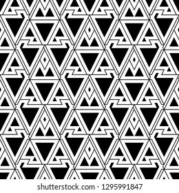 Triangles, rhombuses, parallelograms, trapeziums, polygons pattern. Geometrical figures wallpaper. Geometric background. Shapes backdrop. Digital paper, abstract. Seamless ornament.