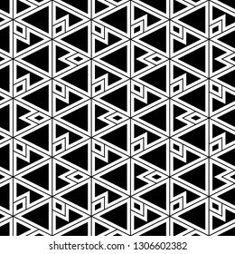Triangles, rhombuses, polygons pattern. Geometric background. Seamless ornament. Geometrical figures wallpaper.Simple shapes backdrop. Digital paper, abstract.