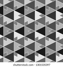 Triangles, rhombuses, polygons pattern. Geometrical figures wallpaper. Geometric background. Simple shapes backdrop. Digital paper, abstract. Seamless ornament