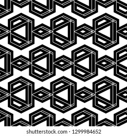 Triangles, rhombuses, trapeziums pattern. Geometrical figures wallpaper. Geometric background. Shapes backdrop. Digital paper, abstract. Seamless ornament