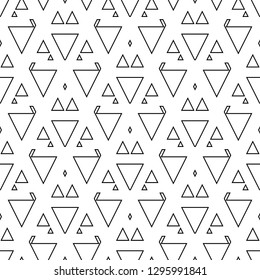 Triangles, rhombuses, trapeziums, polygons pattern. Geometrical figures wallpaper. Geometric background. Shapes backdrop. Digital paper, abstract. Seamless ornament