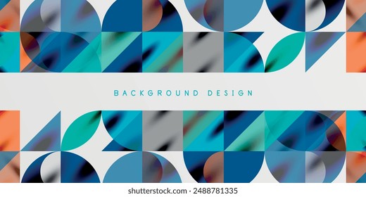 Triangles, round triangles and circles techno art. Vector Illustration For Wallpaper, Banner, Background, Card, Book Illustration, landing page