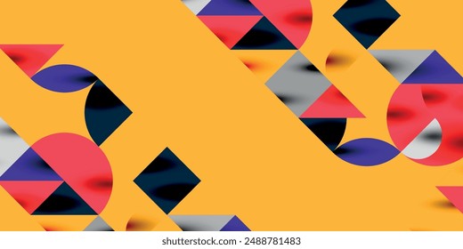 Triangles, round triangles and circles techno art. Vector Illustration For Wallpaper, Banner, Background, Card, Book Illustration, landing page