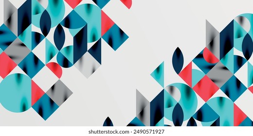 Triangles, round triangles and circles techno art. Vector Illustration For Wallpaper, Banner, Background, Card, Book Illustration, landing page
