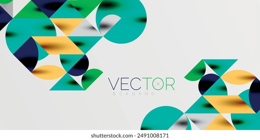 Dreiecke, runde Dreiecke und Kreise Techno Art. Vektorillustration Für Bildschirmhintergrund, Banner, Hintergrund, Card, Buchillustration, Zielseite