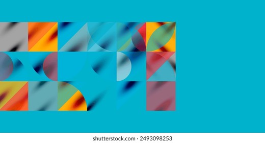 Triangles, round triangles and circles techno art. Vector Illustration For Wallpaper, Banner, Background, Card, Book Illustration, landing page