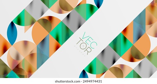 Triángulos, triángulos redondos y círculos techno arte. Ilustración vectorial Para Fondo de pantalla, Anuncio, Fondo, Tarjeta, Ilustración de libro, página de destino