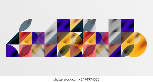 Triangles, round triangles and circles techno art. Vector Illustration For Wallpaper, Banner, Background, Card, Book Illustration, landing page