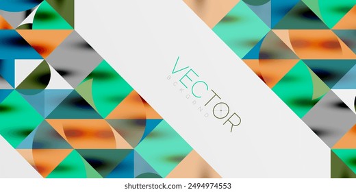 Triangles, round triangles and circles techno art. Vector Illustration For Wallpaper, Banner, Background, Card, Book Illustration, landing page