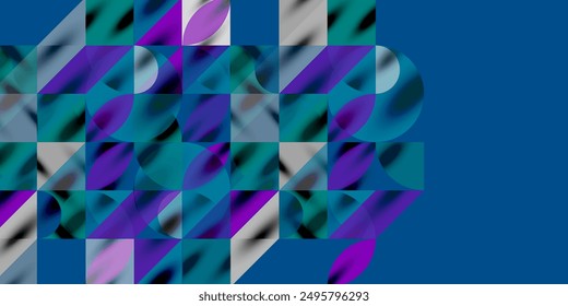 Triangles, round triangles and circles techno art. Vector Illustration For Wallpaper, Banner, Background, Card, Book Illustration, landing page