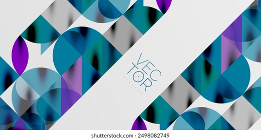Triangles, round triangles and circles techno art. Vector Illustration For Wallpaper, Banner, Background, Card, Book Illustration, landing page