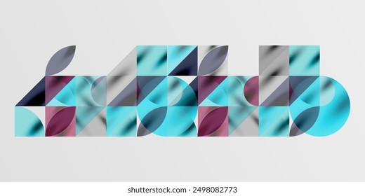 Triangles, round triangles and circles techno art. Vector Illustration For Wallpaper, Banner, Background, Card, Book Illustration, landing page
