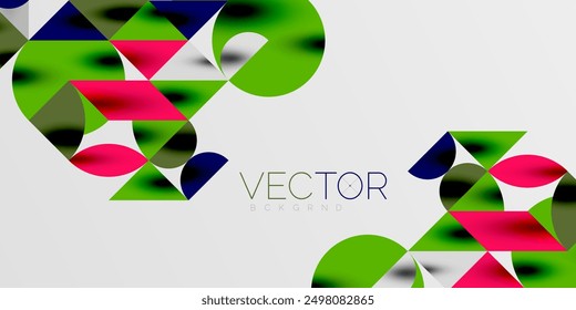 Triangles, round triangles and circles techno art. Vector Illustration For Wallpaper, Banner, Background, Card, Book Illustration, landing page