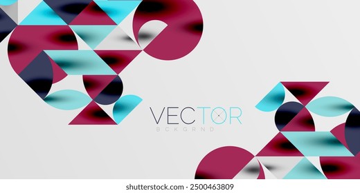 Triángulos, triángulos redondos y círculos techno art. Ilustración vectorial para el Fondo de pantalla, Anuncio, fondo, tarjeta, ilustración del libro, landing page