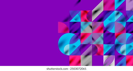 Triangles, round triangles and circles techno art. Vector Illustration For Wallpaper, Banner, Background, Card, Book Illustration, landing page