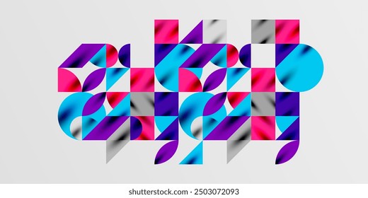 Triangles, round triangles and circles techno art. Vector Illustration For Wallpaper, Banner, Background, Card, Book Illustration, landing page