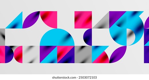 Triangles, round triangles and circles techno art. Vector Illustration For Wallpaper, Banner, Background, Card, Book Illustration, landing page