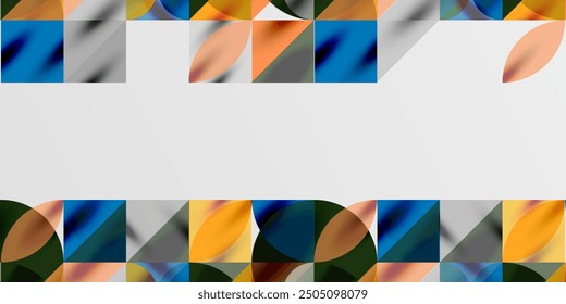 Triangles, round triangles and circles techno art. Vector Illustration For Wallpaper, Banner, Background, Card, Book Illustration, landing page
