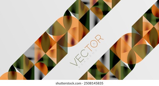 Triángulos, triángulos redondos y círculos techno art. Ilustración vectorial para el Fondo de pantalla, Anuncio, fondo, tarjeta, ilustración del libro, landing page